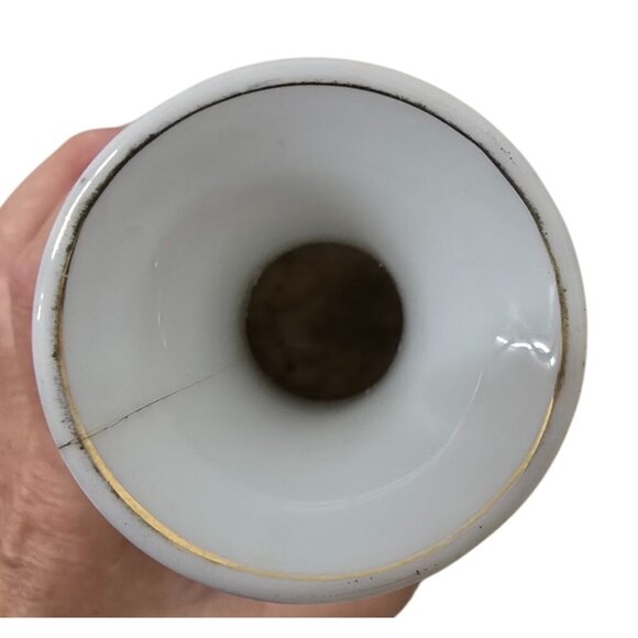 Antique Hand-Painted Porcelain Vase With Dog Portrait & Gold Detailing - Picture 10 of 10